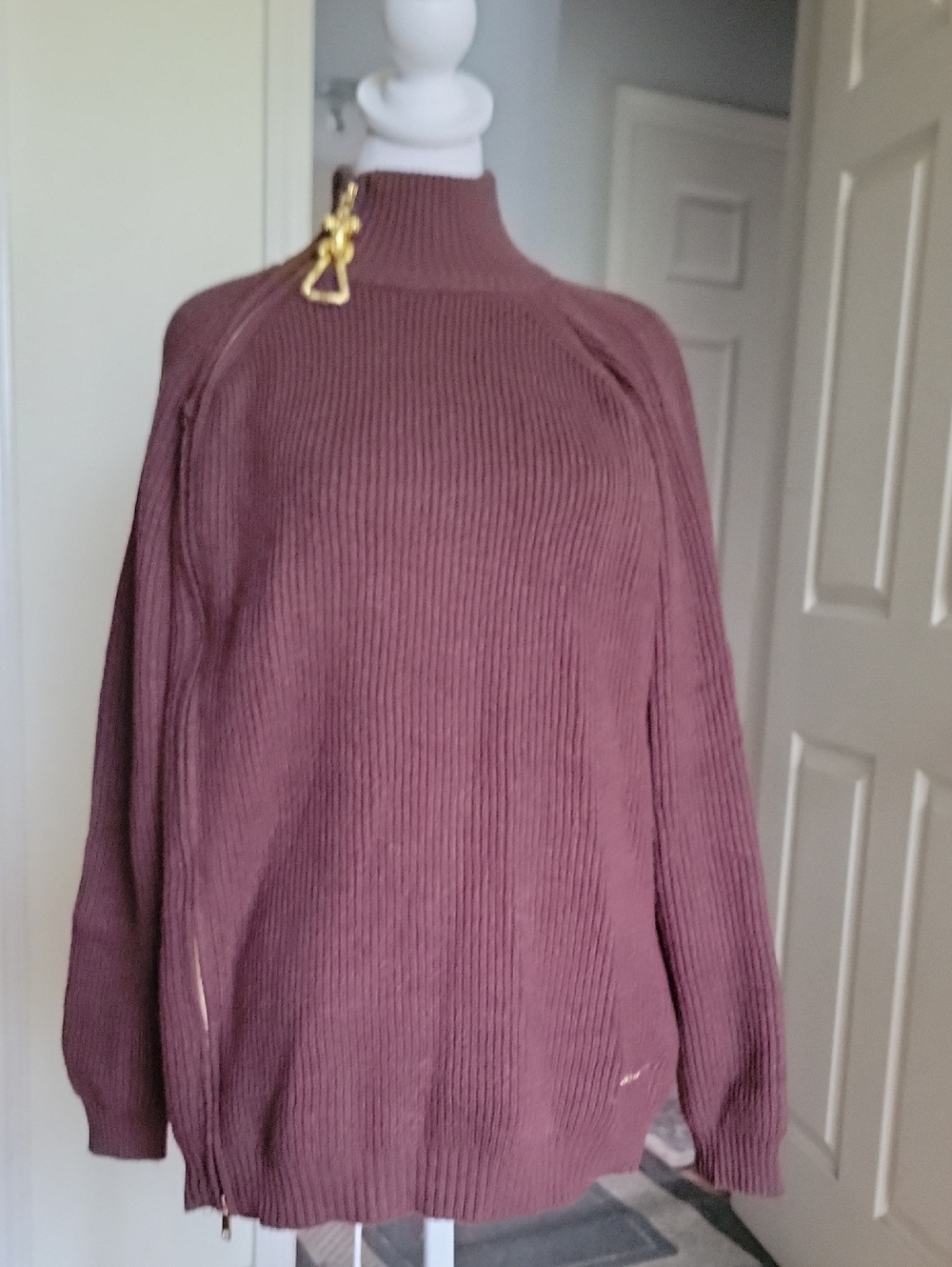 Inspired Women's Ribbed High-Neck Sweater - In Brown